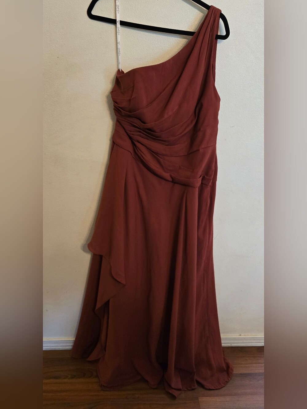 DB Studio Celebrate Cinnamon One Shoulder  Formal Floor Length Dress Size 14